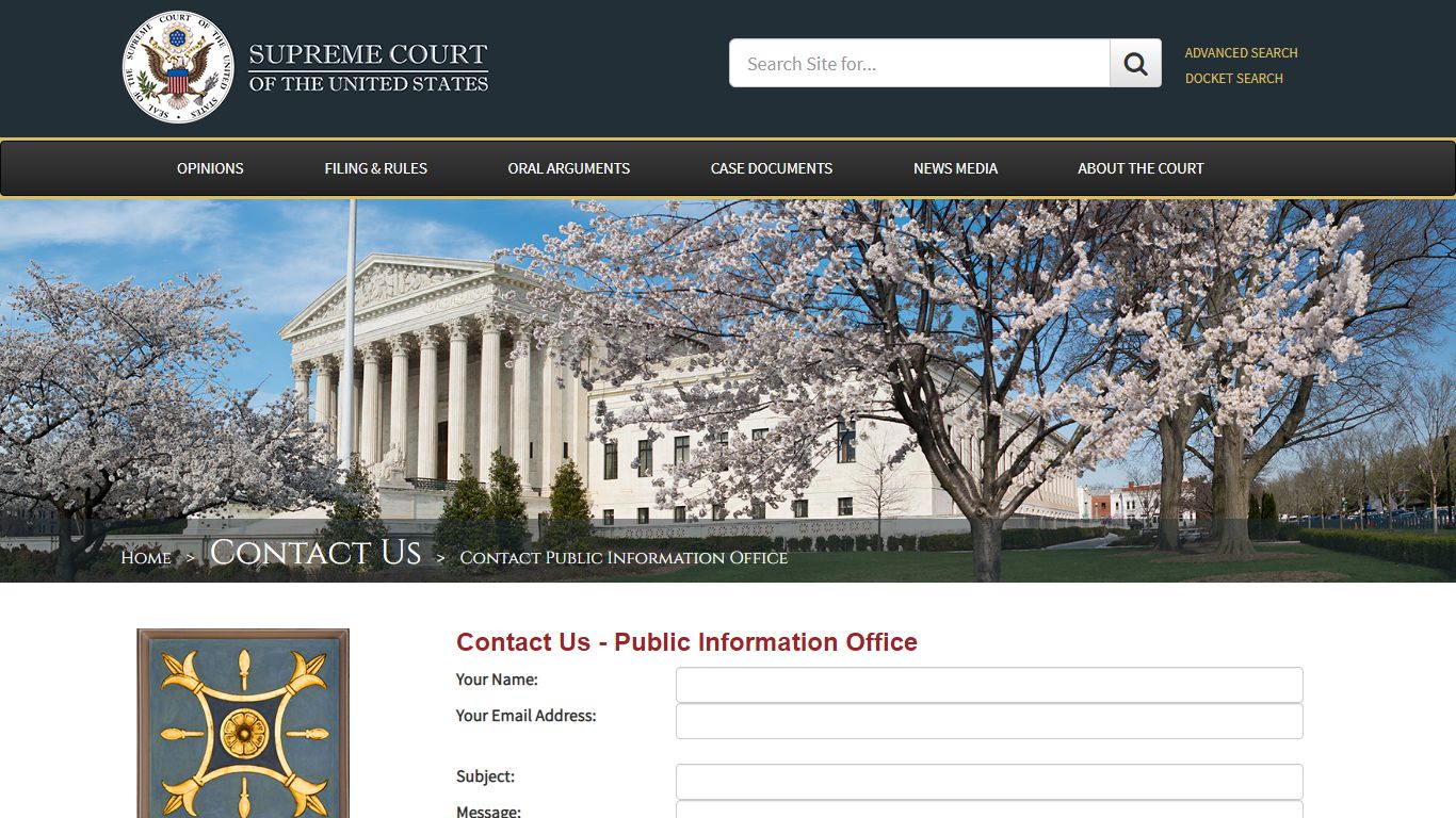 Contact Public Information Office - Supreme Court of the United States